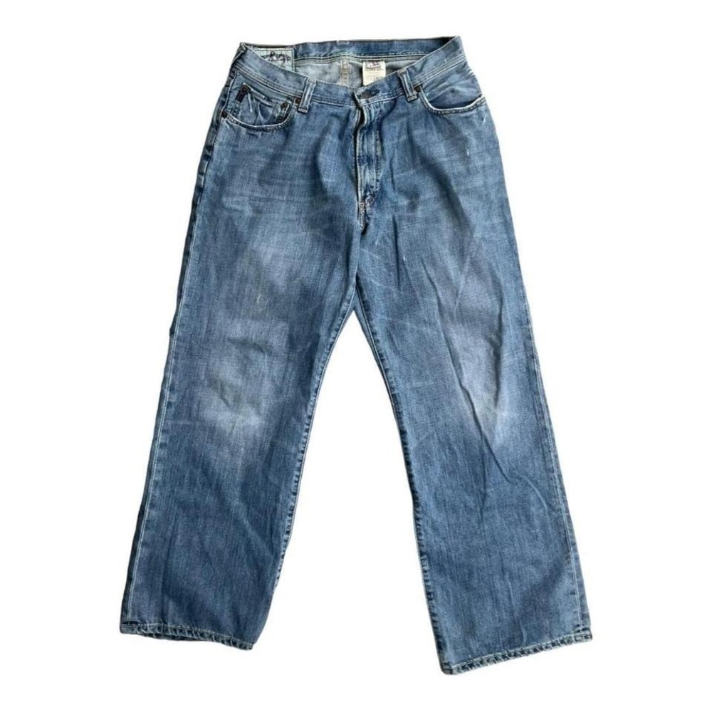 Abercrombie & Fitch Baggy Fit Jeans Men 34x34 Blue Medium Wash Extra Heavy Denim
